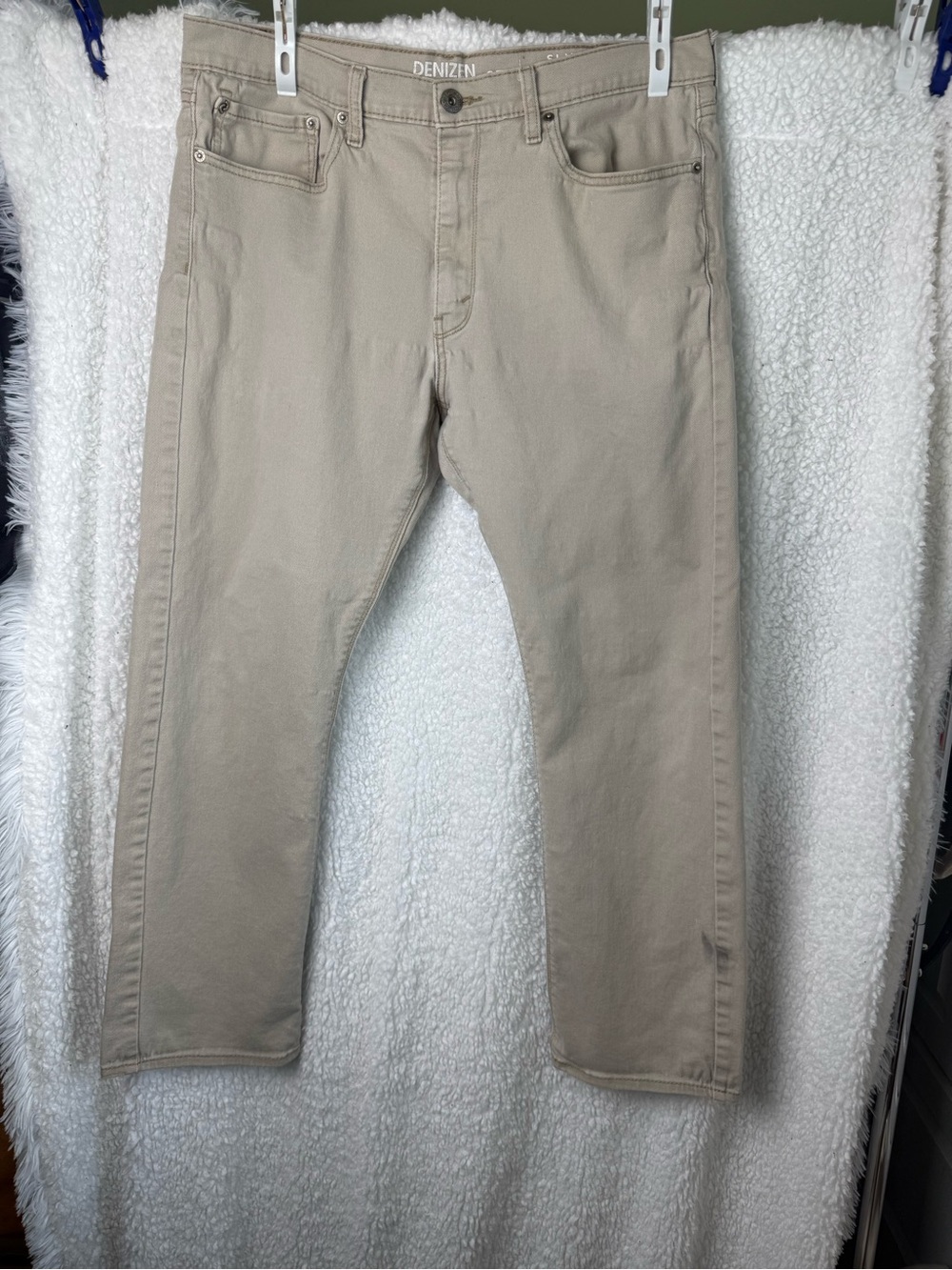 Levi’s Denizen Beige 232 Slim Straight-Leg Jeans Sz 36/30